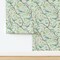 Cottagecore Chinoiserie Nature Birds Botanical Trees Branches Flowers Leaves Blue Bird Floral Faux Texture Brush Strokes Farmhouse Spring Custom Pre-pasted Wallpaper by Spoonflower Pre-Pasted Wallpaper 2FT Wide